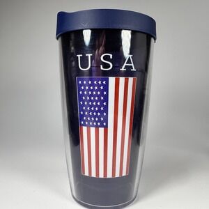 TERVIS USA Flag 16 oz Tumbler Double Wall Insulated with Blue Slider Lid NEW